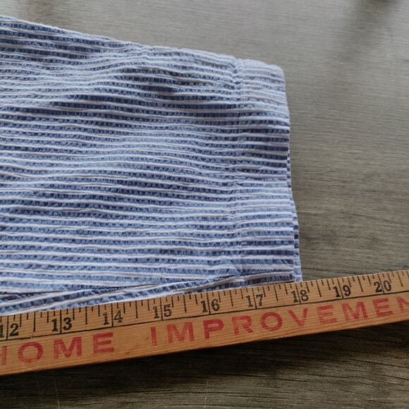 Talbots Seersucker Striped Crop Capri Pants Cotton Blue White Womens 14P - Picture 6 of 8
